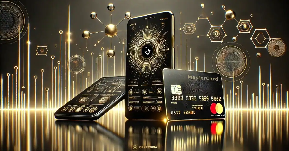 Bleap и Mastercard Въвеждат Стейбълкойните в Ежедневните Плащания Дигитален портфейл Bleap и карта Mastercard, визуализиращи използване на стейбълкойни за ежедневни плащания чрез мобилно устройство.