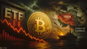 Биткойн спадна до $65,700 след ETF отливи и геополитическо напрежение